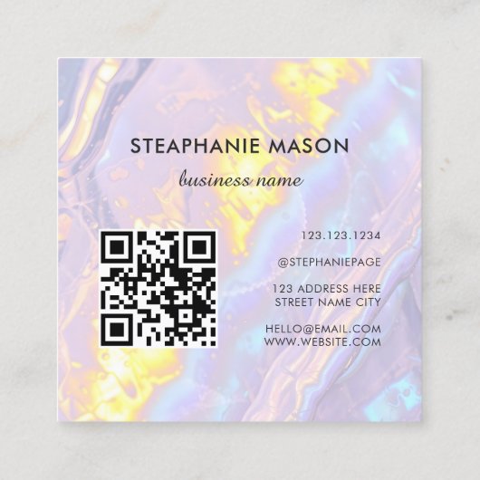 Lila QR-Code Telefonnummerkarte (Rückseite)