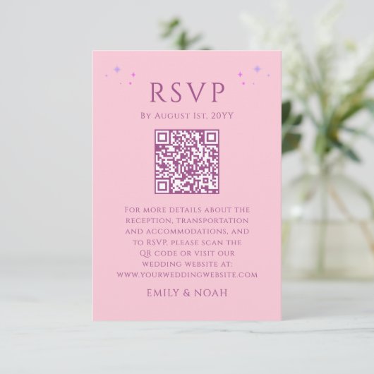 Lila QR-Code-UAWG Begleitkarte (Stehend Vorderseite)