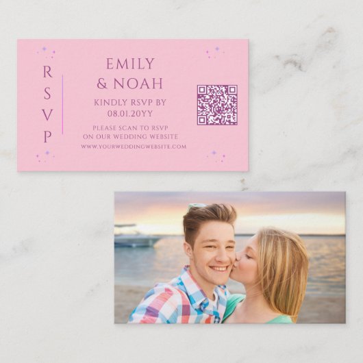 Lila QR-Code-UAWG Begleitkarte (Vorne/Hinten)