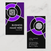 lila QR-Code und Logo-Ziel Visitenkarte (Vorne/Hinten)
