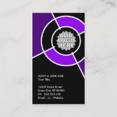 lila QR-Code und Logo-Ziel Visitenkarte (Rückseite)