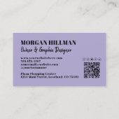 Lila QR-Code Visitenkarte (Rückseite)