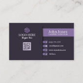 Lila QR-Code-Visitenkarten 23-er-Paket mit 100 Visitenkarte (Vorderseite)