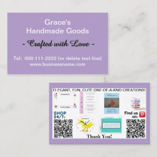 Lila QR-Logos für Unternehmen 3.5 x 2.0 Visitenkarte