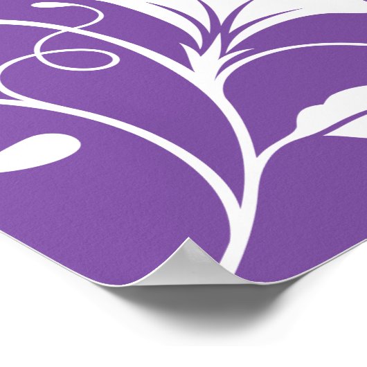 Lila Quadrat-Hochzeitsstichtabelle Poster (Ecke)