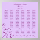 Lila Quadrat-Hochzeitsstichtabelle Poster (Vorne)