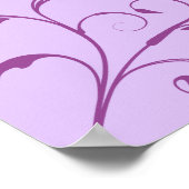 Lila Quadrat-Hochzeitsstichtabelle Poster (Ecke)