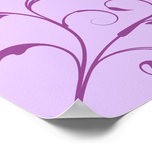 Lila Quadrat-Hochzeitsstichtabelle Poster (Ecke)