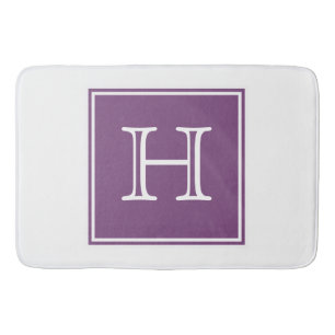 Lila-Quadrat-Monogramm-Bath-Mat Badematte