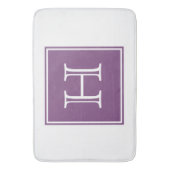 Lila-Quadrat-Monogramm-Bath-Mat Badematte (Vorderseite Vertikal)