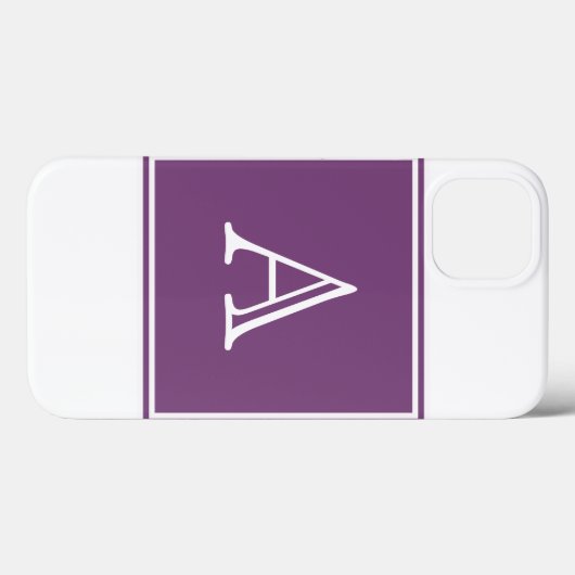Lila-Quadrat-Monogramm Case-Mate iPhone Hülle (Rückseite (Horizontal))