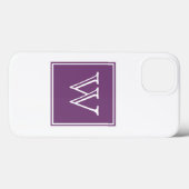 Lila-Quadrat-Monogramm Case-Mate iPhone Hülle (Rückseite (Horizontal))