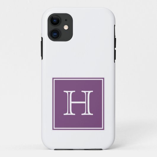 Lila-Quadrat-Monogramm Case-Mate iPhone Hülle (Rückseite)