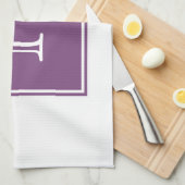 Lila-Quadrat-Monogramm-Handtuch Handtuch (Viertel Falte)