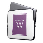 Lila-Quadrat-Monogramm Laptopschutzhülle (Vorderseite Links)