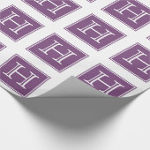 Lila-Quadrat-Monogramm-Wrapper Geschenkpapier (Ecke)