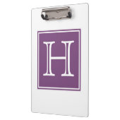 Lila-Quadrat-Monogramm-Zwischenablage Klemmbrett (Links)