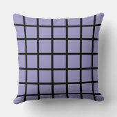 Lila Quadrat-Muster und schwarze Rahmen Kissen (Rückseite)