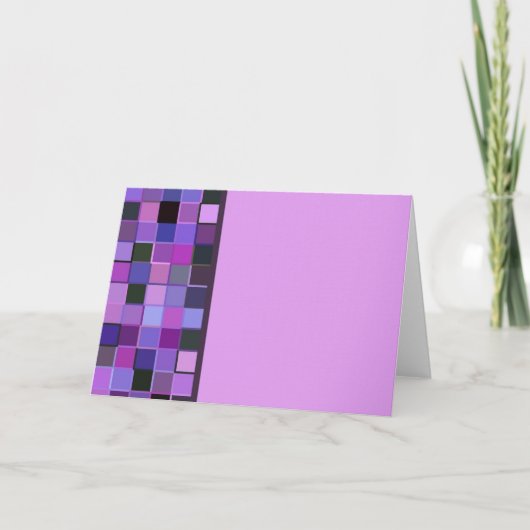 Lila Quadrat Single Border Karte (Vorderseite)