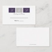 Lila Quadrate Platzkarte (Vorne/Hinten)