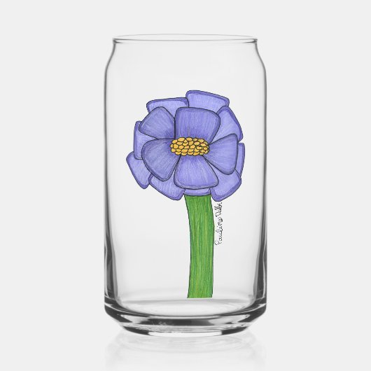 Lila Quadratische Blume Dosenglas (Vorderseite)