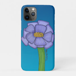 Lila Quadratische Blume mit blauem Hintergrund Case-Mate iPhone Hülle