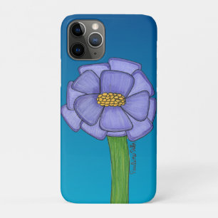 Lila Quadratische Blume mit blauem Hintergrund Case-Mate iPhone Hülle