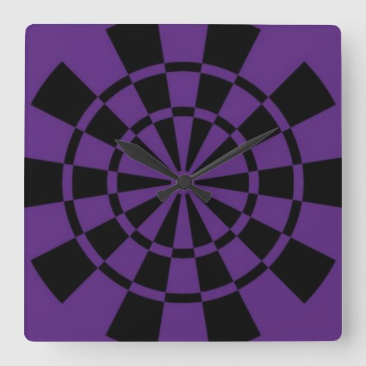 Lila Quadratische Wanduhr (Vorderseite)