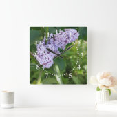 Lila Quadratische Wanduhr (Zuhause)