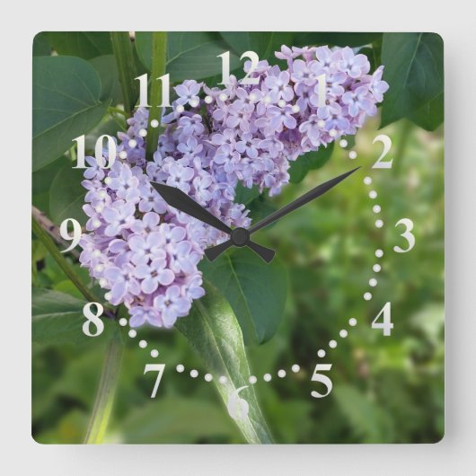 Lila Quadratische Wanduhr (Vorderseite)