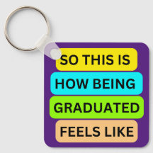 Lila quadratischer Schlüsselanhänger SO_THIS_IS_HO