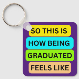 Lila quadratischer Schlüsselanhänger SO_THIS_IS_HO