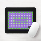 Lila Quadratmuster mit Initialen Mousepad (Mit Mouse)