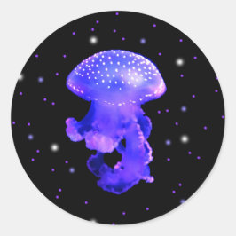 Lila Qualle Runder Aufkleber