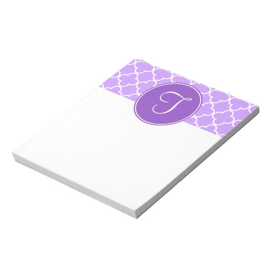 Lila Quartett-Monogramm-Notepad Notizblock (Rotiert)