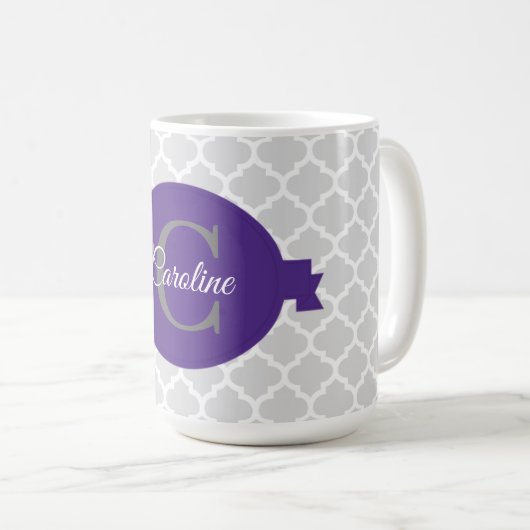 Lila Quarto Personalisiert Kaffee Tasse (VorderseiteRechts)