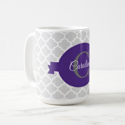 Lila Quarto Personalisiert Kaffee Tasse (Vorderseite Links)