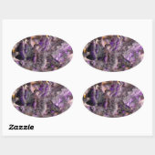 Lila Quarz Ovaler Aufkleber (Blatt)
