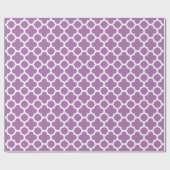 Lila Quatrefoil Gitter-Muster-Verpackungs-Papier Geschenkpapier (Flach)