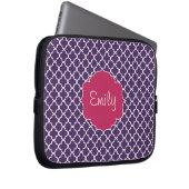 Lila Quatrefoil Muster Laptopschutzhülle (Vorne Rechts)