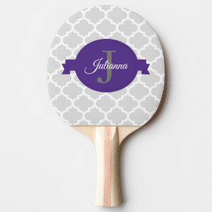 Lila Quatrefoil Personalisiert Ping Pong Paddel Tischtennis Schläger