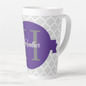 Lila Quatrefolie Personalisiert Latte Tasse (Rechte Ecke)