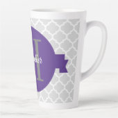 Lila Quatrefolie Personalisiert Latte Tasse (Rechts)