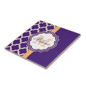 Lila Quatrefolienmonogramm Fliese (Seite)