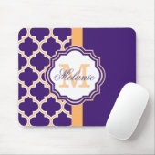 Lila Quatrefolienmonogramm Mousepad (Mit Mouse)