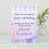 Lila Queen Baby Theme Geburtstag Einladung (Stehend Vorderseite)