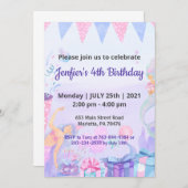 Lila Queen Baby Theme Geburtstag Einladung (Vorne/Hinten)