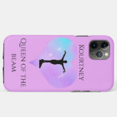 Lila Queen of the Beam Gymnastics iPhone Case (Rückseite (Horizontal))