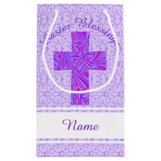 Lila querer christlicher Symbol-Glaube Ostern Kleine Geschenktüte (Rückseite)