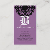 Lila Querstation des Visitenkarte (Rückseite)